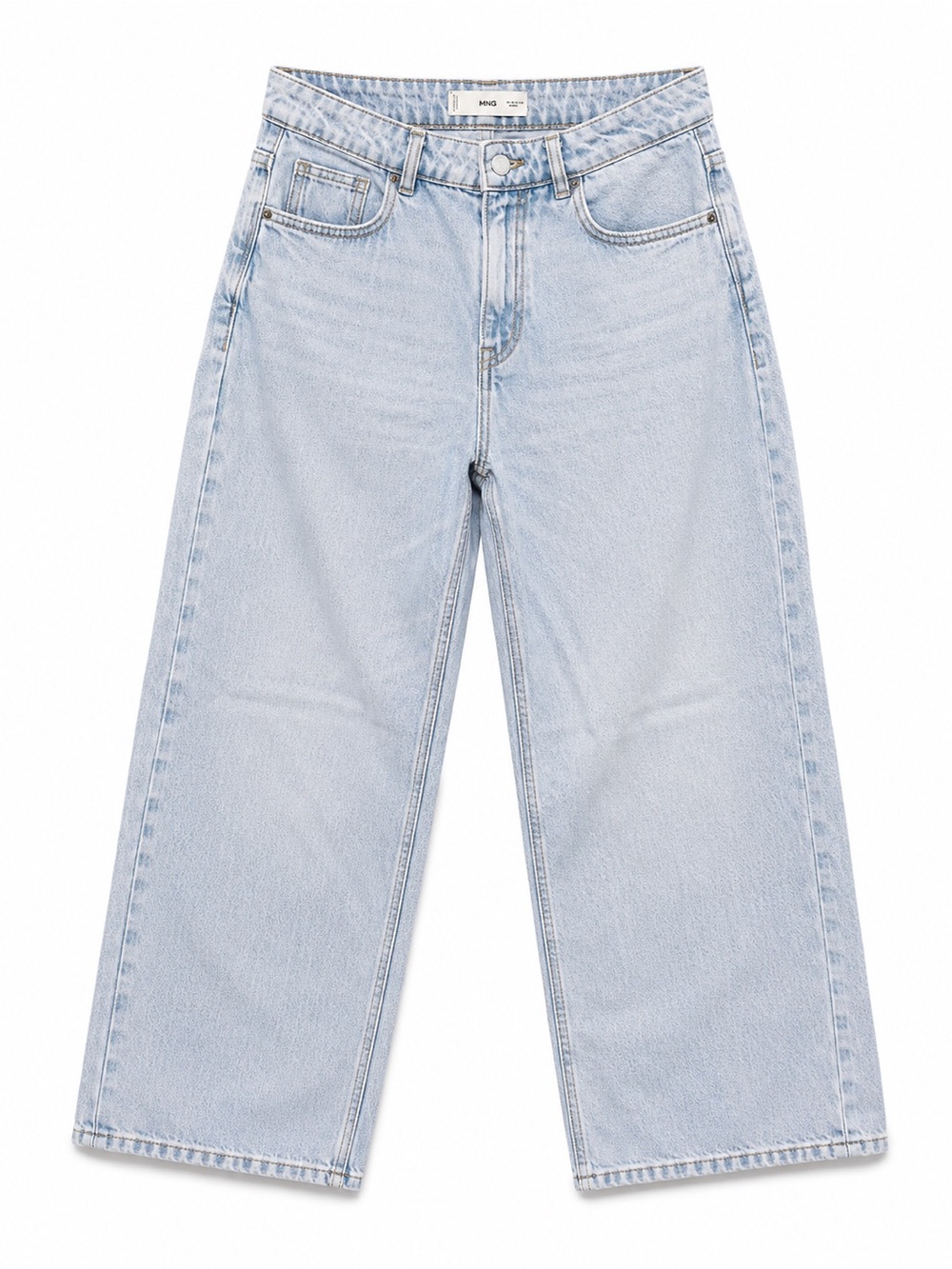 Mango Light Wash Wide-Leg Jeans - Women's